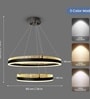 Willow Round LED Chandelier 60 Cm | Height Adjustable Modern Ceiling Light | 3 Color Modes | Marble Gold & Black Design Lighting for Living Room, Dining, Bedroom, Hall & Office