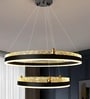 Willow Round LED Chandelier 60 Cm | Height Adjustable Modern Ceiling Light | 3 Color Modes | Marble Gold & Black Design Lighting for Living Room, Dining, Bedroom, Hall & Office
