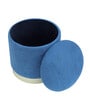 Willow Storage Sued Pouffe In Blue Colour