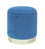 Willow Storage Sued Pouffe In Blue Colour