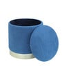 Willow Storage Sued Pouffe In Blue Colour