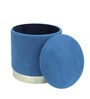 Willow Storage Sued Pouffe In Blue Colour