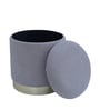 Willow Storage Sued Pouffe In Grey Colour