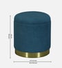 Willow Storage Suede Pouffe In Blue Colour