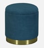 Willow Storage Suede Pouffe In Blue Colour