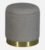 Willow Storage Suede Pouffe In Grey Colour