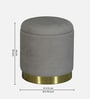 Willow Storage Suede Pouffe In Grey Colour