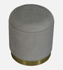 Willow Storage Suede Pouffe In Grey Colour