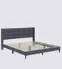 Woodlyn Upholstered Queen Size Bed In Grey Colour