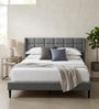 Woodlyn Upholstered Queen Size Bed In Grey Colour