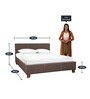 Willy King Size Upholstered Bed in Brown Finish