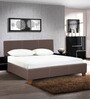 Willy King Size Upholstered Bed in Brown Finish
