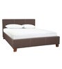 Willy King Size Upholstered Bed in Brown Finish