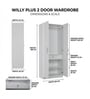 Willy Plus 2 Door Wardrobe In White Finish