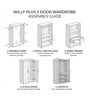 Willy Plus 2 Door Wardrobe In White Finish