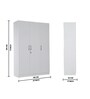 Willy Plus 3 Door Wardrobe In White Finish