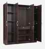Willy Plus 4 Door Wardrobe In Walnut Finish