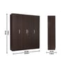 Willy Plus 4 Door Wardrobe In Walnut Finish