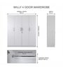 Willy Plus 4 Door Wardrobe In White Finish
