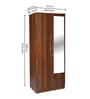 Wilson 2 Door Wardrobe With Mirror in Walnut Finish