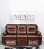 Wilson Leatherette Manual 3 Seater Recliner in Caramel Colour