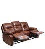 Wilson Leatherette Manual 3 Seater Recliner in Caramel Colour