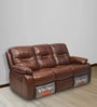 Wilson Leatherette Manual 3 Seater Recliner in Caramel Colour