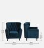 Imelda Velvet 1 Seater Sofa In Teal Blue Colour