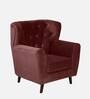 Imelda Velvet 1 Seater Sofa In Wine Red Colour