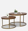 Windsor Metal Nest of Tables in Brown Finish (Set Of 2)