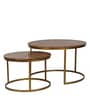 Windsor Metal Nest of Tables in Brown Finish (Set Of 2)