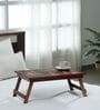 Window Print Solid Wood Portable Table in Brown Colour