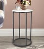 Windsor Marble Top End Table In Natural White Finish