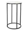 Windsor Marble Top End Table In Natural White Finish