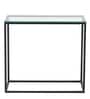 Windsor End Table In Gold Finish With Glass Top
