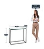 Windsor End Table In Gold Finish With Glass Top