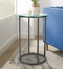 Windsor Glass Top End Table In Black Finish 