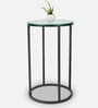 Windsor Glass Top End Table In Black Finish 