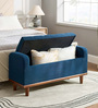 Windsor Fabric Royal Storage Ottoman Ottoman in Blue Colour