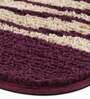 Wine Geometric Polyester 24x16 Inches AntiSkid Bath Mat