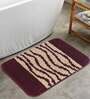 Wine Geometric Polyester 24x16 Inches AntiSkid Bath Mat