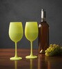 Wine Glass for Party Home Wedding Multipurpose Use Glassware Lead Free Crystal Glasses (Green)