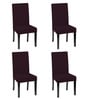 Wine Polycotton Solid 14x18 Inches Chair Covers  (4 pieces)