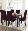 Wine Polycotton Solid 14x18 Inches Chair Covers (Pack of 6)