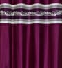 Wine Polyester Solid 9ft Semisheer Eyelet Long Door Curtains (3Pcs)