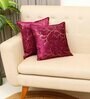 Wine Printed Velevt 2 Cushion Covers
