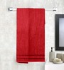 Wine Red 100% Cotton Solid 450 GSM Bath Towel (Set of 1) Collection