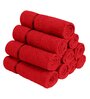 Red Solid 450 GSM Cotton Face Towel Sets (Set of 10)
