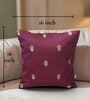 Wine Silk blend Banarasi Chanderi Zari 16x16 inches Cushion Covers (Set of 2)