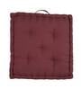 Wine Solid Cotton 20x20 Inches Floor Cushion